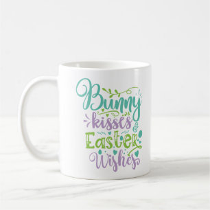 Caneca De Café Bunny Kisses E Páscoa Wish