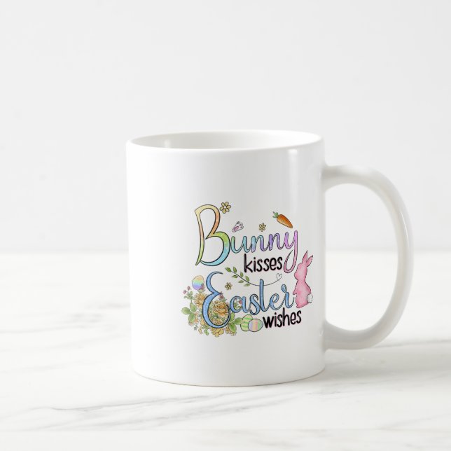 Caneca De Café Bunny Kisses Páscoa Deseja O Presente (Direita)