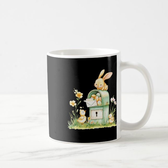 Caneca De Café Bunny Mailbox Delivering With Eggs  (Direita)