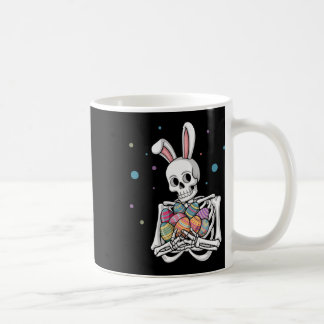 Caneca De Café Bunny Skeleton Holding Easter Eggs Funny Easter Da