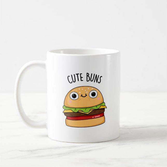 Caneca De Café Buns Engraçados Burger Pun (Esquerda)