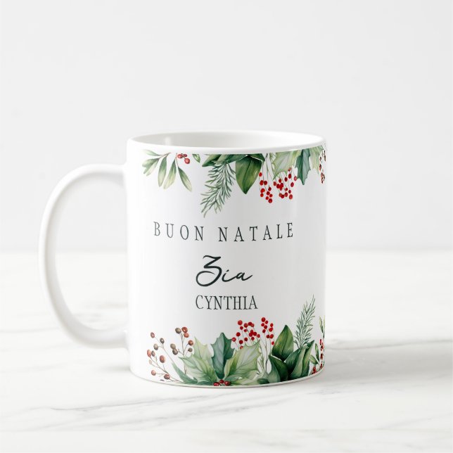 Caneca De Café Buon Natale Custom tia Zia (Esquerda)