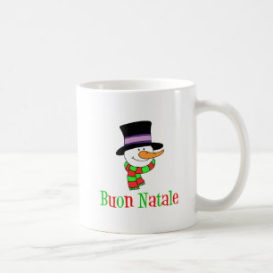 Caneca De Café Buon Natale Italiana Feliz Natal Snowman Mug