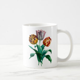 Caneca De Café Buquê Colorido Vintage Watercolor Tulip Flowers