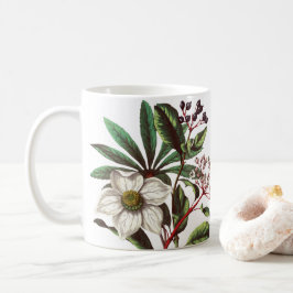 Caneca De Café Buquê de Flor de Natal Botânico Vintage