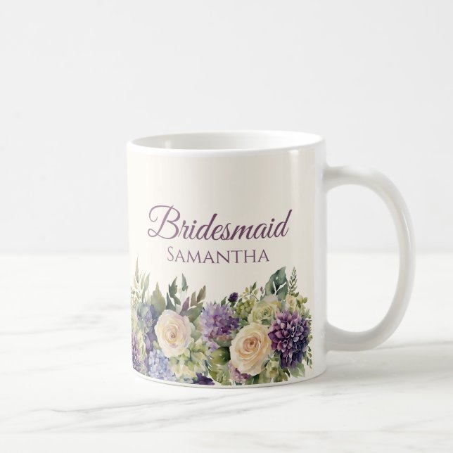 Caneca De Café Buquê de Flor Roxo-Ponta - Dons de ponte- (Direita)