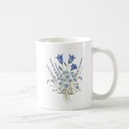 Caneca De Café Buquê de Flores Silvestres Azuis