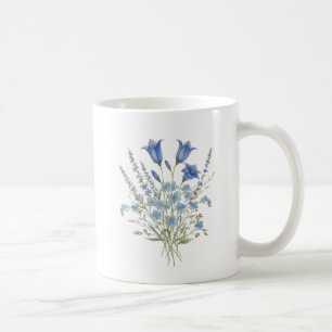 Caneca De Café Buquê de Flores Silvestres Azuis