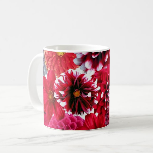 Caneca De Café Buquê de Flores Vermelhas (Frente Esquerda)