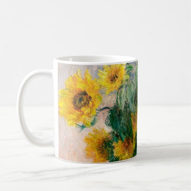 Caneca De Café Buquê de girassóis por Monet Impressionist (Esquerda)