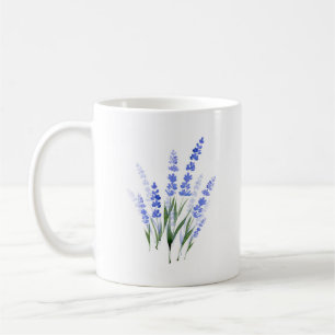 Caneca De Café Buquê de Lavanda de Aquarela