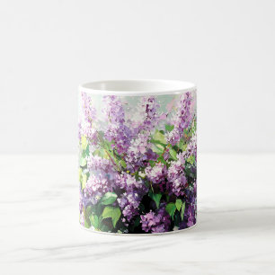 Caneca De Café Buquê de Lilás em Flor de Lavanda