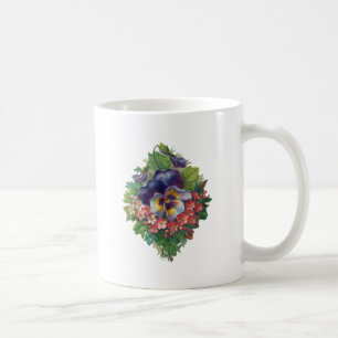 Caneca De Café Buquê de Pansy Roxo Vitoriano para Dia de as mães