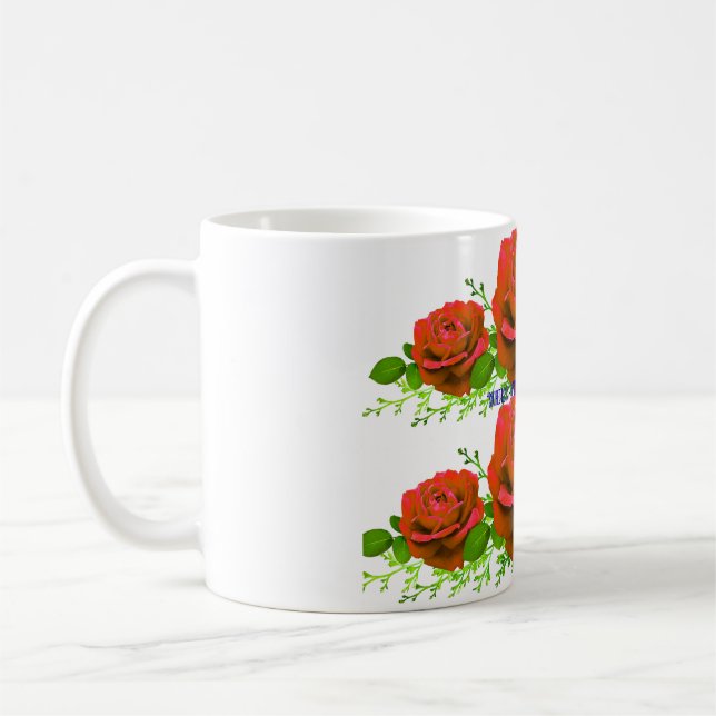 Caneca De Café Buquê de Rosas Vermelhas Lindas Fotografia | Român (Esquerda)