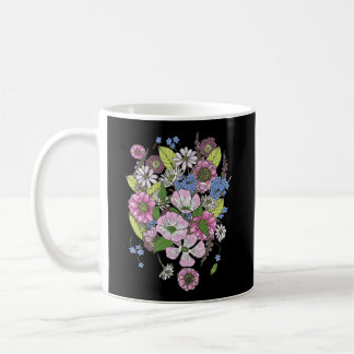 Caneca De Café Buquê de Sistemas Botânicos da Flor de Madeira