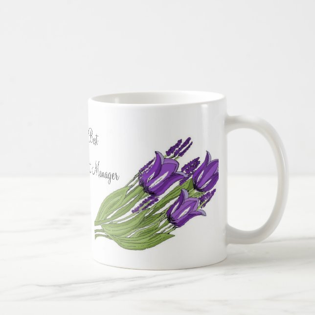 Caneca De Café Buquê de Tulipas Roxas (Direita)