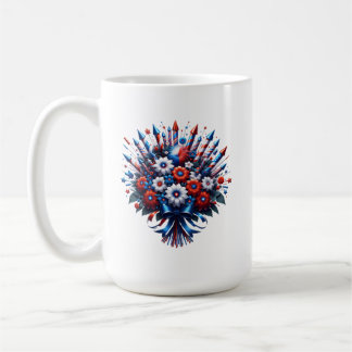 Caneca De Café buquê do Dia da Independência em 4 de julho