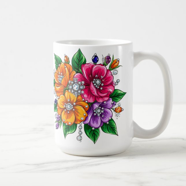 Caneca De Café Buquê Floral Colorido (Direita)