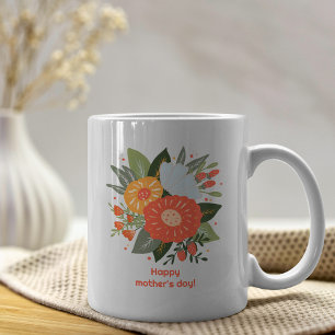 Caneca De Café Buquê floral de dia de as mães feliz