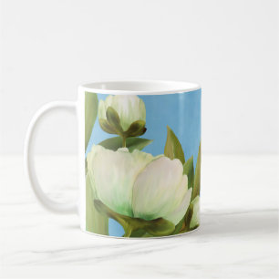 Caneca De Café Buquê Floral de Peões Brancos Clássicos