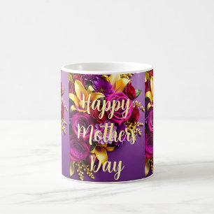 Caneca De Café Buquê Floral do Dia das Mães Feliz 