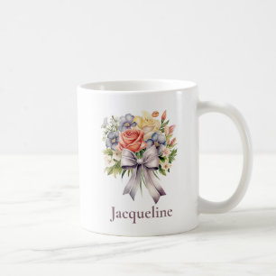 Caneca De Café Buquê Jardim Floral Damas de Honra Proposta
