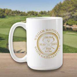 Caneca De Café Buraco de Golfe Personalizado em Um Dourado Clássi