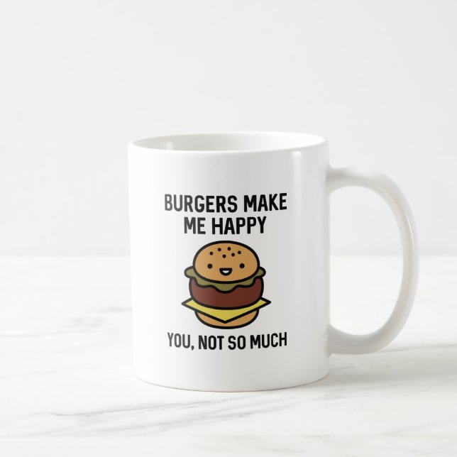 Caneca De Café Burgers me fazem feliz (Direita)