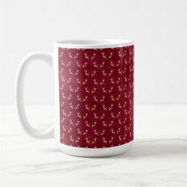 CANECA DE CAFÉ BURGUNDY COM DOURADAS CAVALAS ANTLER