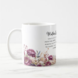 Caneca De Café Burgundy Floral Mãe Da Noiva Mug