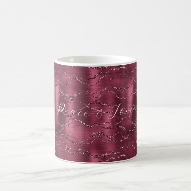 Caneca De Café Burgundy Red Glitzy Glitzy Striters (Centro)