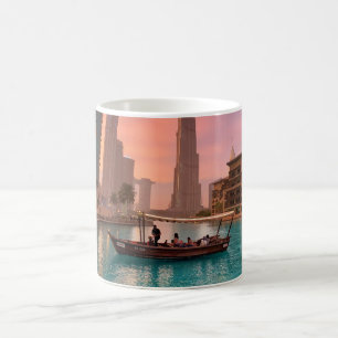 Caneca De Café Burj Khalifa Boat Lake Cityscape