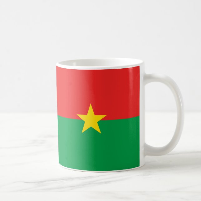 Caneca De Café Burkina Faso Bandeira Cerâmica (Direita)