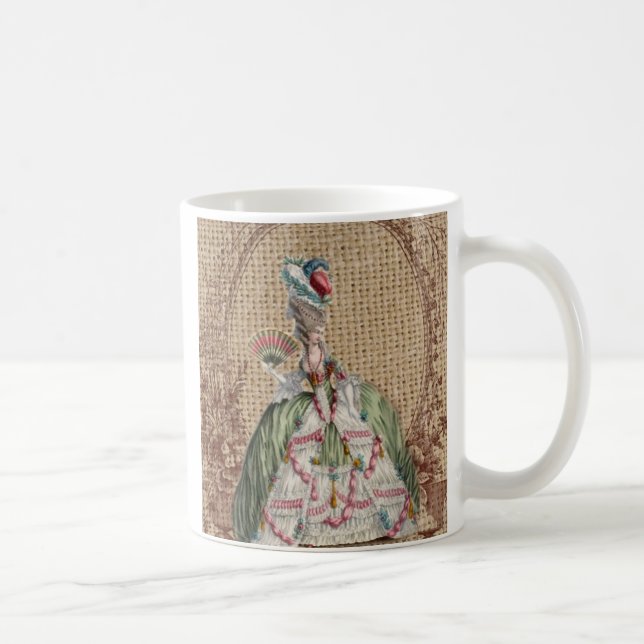 Caneca De Café burlap Marie Antoinette, país francês barroco (Direita)
