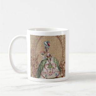 Caneca De Café burlap Marie Antoinette, país francês barroco