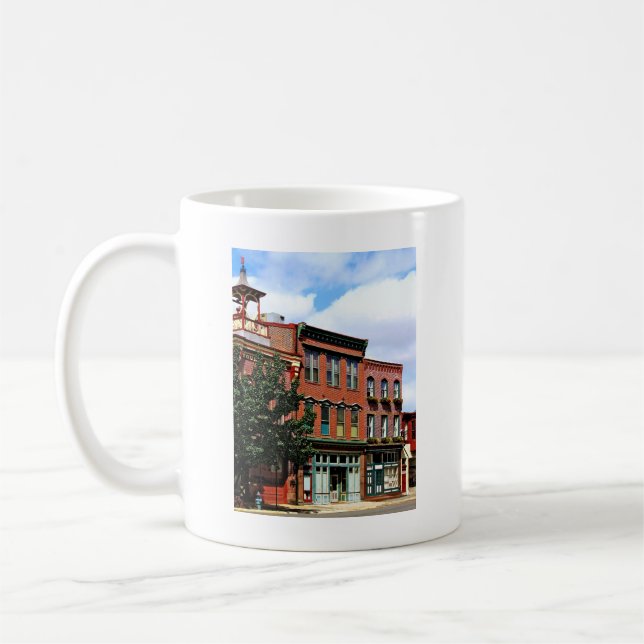 Caneca De Café Burlington NJ - Rua no Distrito Histórico (Esquerda)