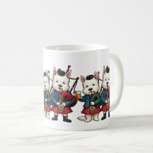 Burns Night West Highland Terrier Bagpipers