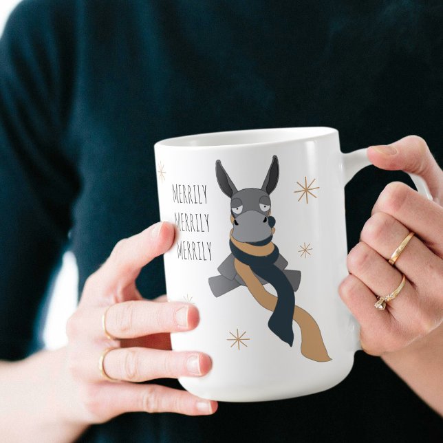 Caneca De Café Burro de Inverno Engraçado Fofo e Sarcasticamente  (Criador carregado)