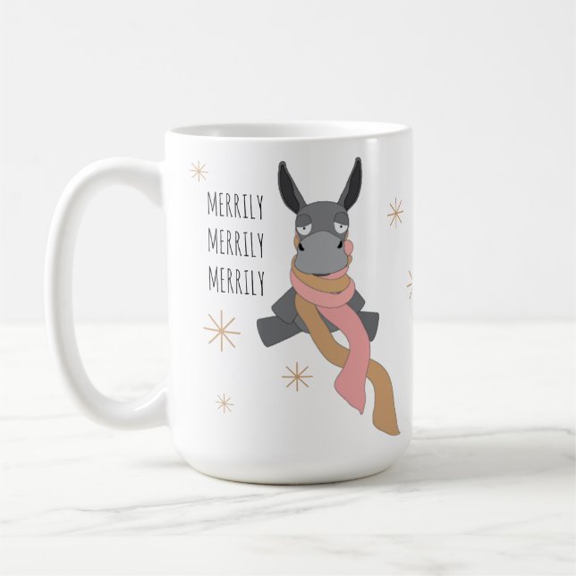 Caneca De Café Burro de Inverno Engraçado Fofo e Sarcasticamente  (Esquerda)