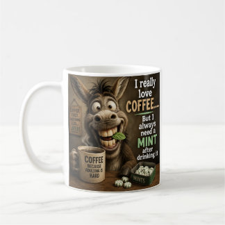 Caneca De Café Burro Goofy Amante de Café com Mentas