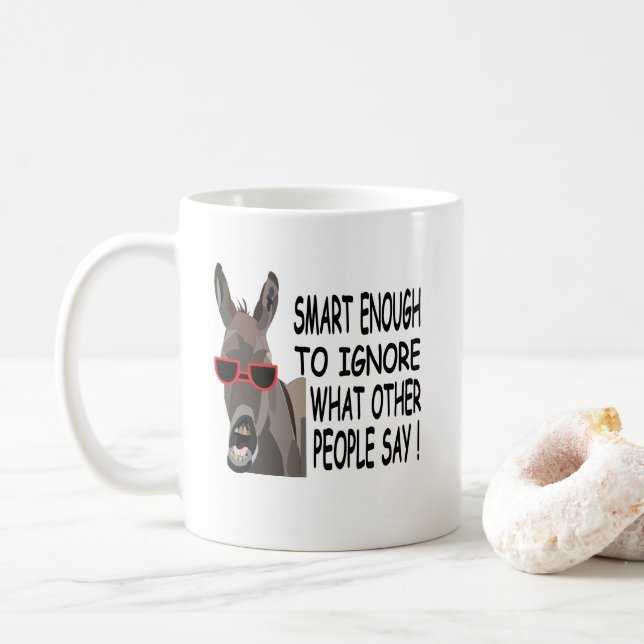 Caneca De Café Burro Inteligente Legal  (Com Donut)