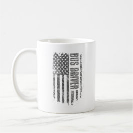 Caneca De Café Bus Driver USA Flag Distressed design