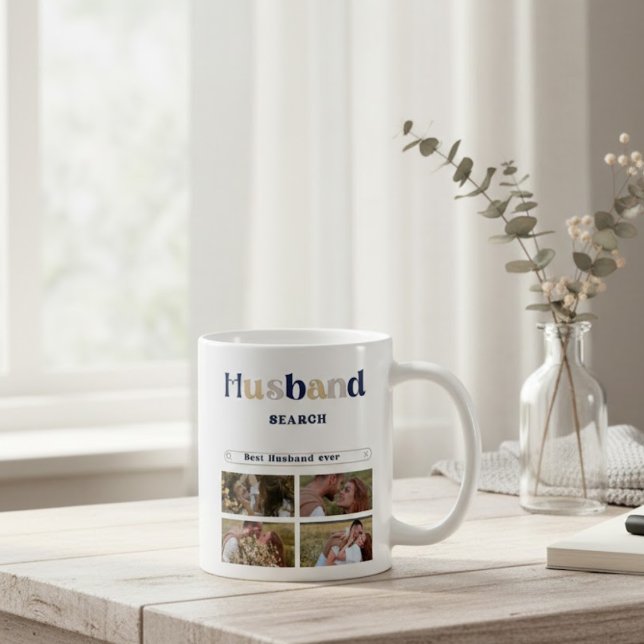 Caneca De Café Busca Personalizada do Google Melhor Marido do Mun (Criador carregado)