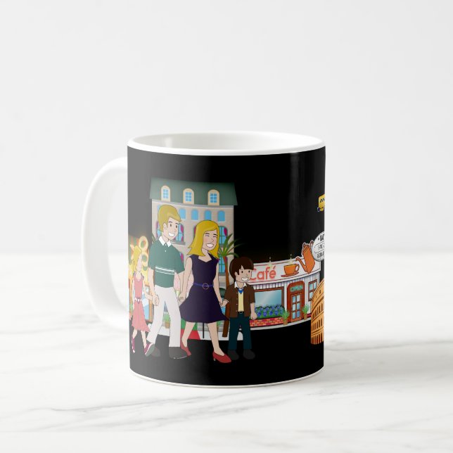 Caneca De Café Buscadores de Aventura e Férias Familiares (Frente Esquerda)