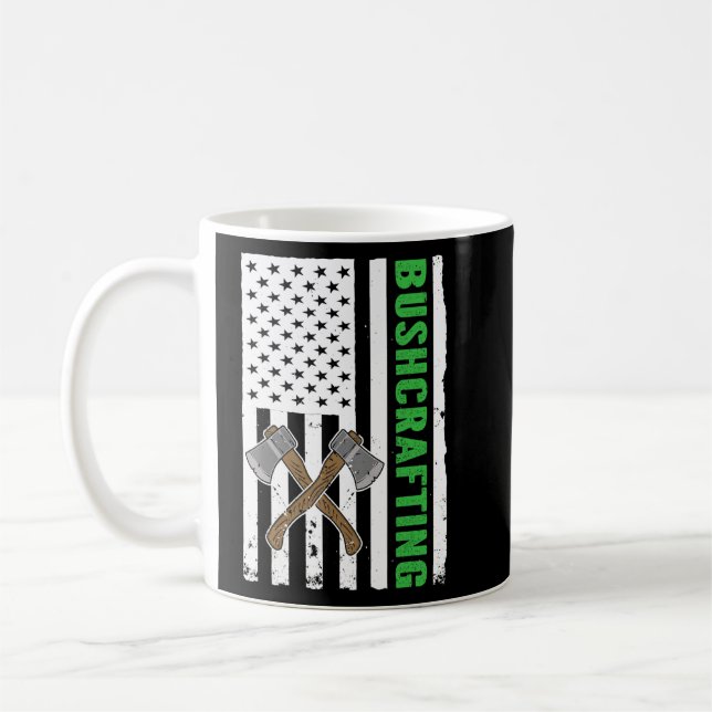 Caneca De Café Bushcraft Usa Flag Survival Bushcrafting (Esquerda)