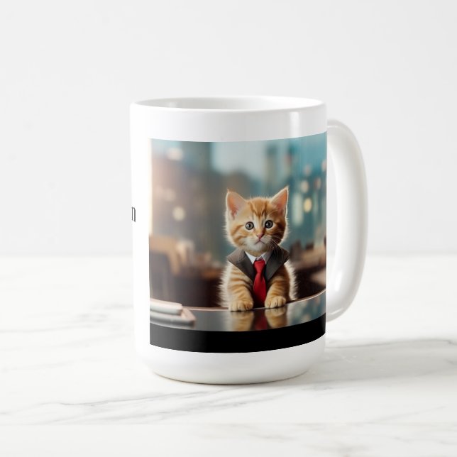 Caneca De Café Business Kitten (Frente Esquerda)