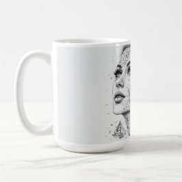 Caneca De Café Bússola de Mapa Personalizada Mulher Arte Vintage 