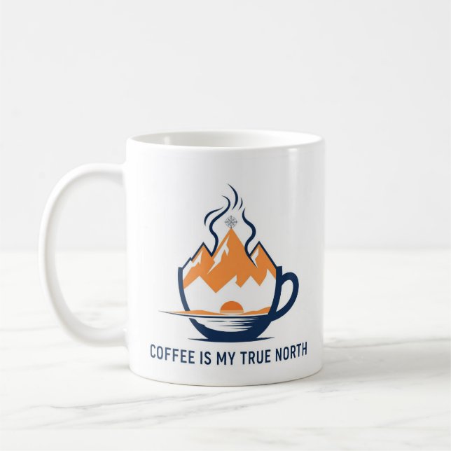 Caneca de Café Bússola – Verdadeiro Norte (Esquerda)