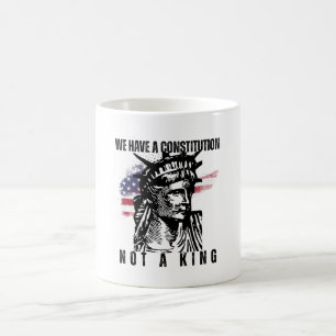 Caneca De Café Busto da Liberdade com Arte de Bandeira Grunge