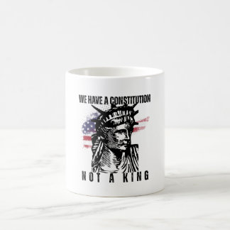 Caneca De Café Busto da Liberdade com Arte de Bandeira Grunge